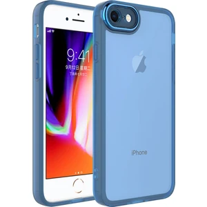 Cepte Aksesuar Apple iPhone Se 2020 - Uyumlu Kamera Korumalı Transparan Post Kapak-Mavi