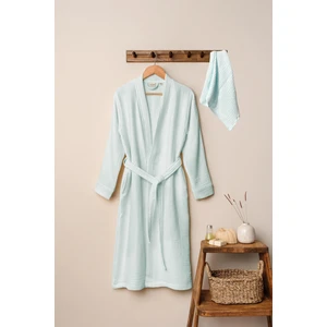 Unisex Kimono Müslin Bornoz + Havlu Seti Mint