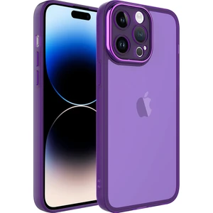 Cepte Aksesuar Apple iPhone 14 Pro - Uyumlu Kamera Korumalı Transparan Post Kapak-Derin Mor