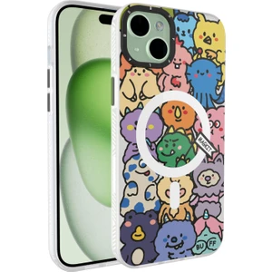 Buff iPhone 15 Plus Magkit Desenli Kılıf Happy Monster