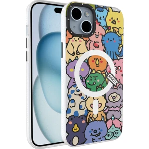 Buff iPhone 15 Magkit Desenli Kılıf Happy Monster