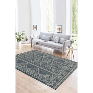 Napoli Home Dijital Baskılı Kaymaz Yıkanabilir Modern Desen Yolluk Mutfak Salon Halısı, N-MODERN-108-MAVİ,
