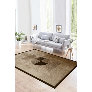 Napoli Home Dijital Baskılı Kaymaz Yıkanabilir Modern Desen Yolluk Mutfak Salon Halısı, N-Modern-94-Kahve,