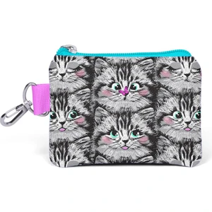 Coral High Gri Kedi Desenli Bozuk Para Çantası 21907