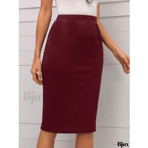 Cng Moda Büyük Beden Ofis Şıklıı Scuba Kumaş Kalem Etek