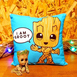 Baby Groot Yastık ve Groot Biblo Mumluk Saksı Hediye Seti