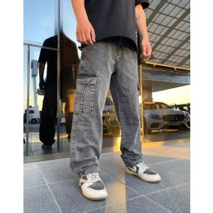 Premium Baggy Kargo Pantolon Antrasit