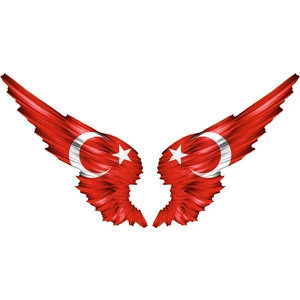 Sticker Usta Kanatlı Türk Bayrağı Sticker