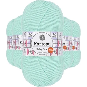 5 Adet Baby One Tüylenmeyen El Örgü Ipi Yünü Açık Yeşil K507