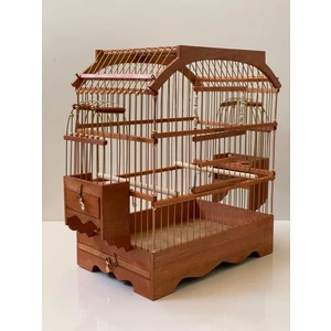 Ayhan Online Ahşap Kuş Kafesi El Yapımı 40 cm Yükseklik 35 cm Genişlik Kolay Temizlik İçin Tasarlandı