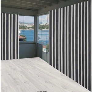 Ceylan Home Balkon Perdesi Brandası Her Ölçüde Özel Dikim Gri Beyaz