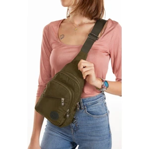 Newish Polo Haki Krinkıl Kumaş Su Geçirmez Çapraz Çanta