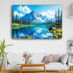Dağ Esintisi Kanvas Duvar Tablosu - Ev Salon Oturma - Yatak Odası Mutfak Ofis Dekorasyonu