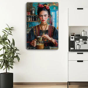 Frida Kahlo Kahvesi Kanvas Duvar Tablosu - Kahve Köşesi  - Mutfak Dekorasyonu - Coffee