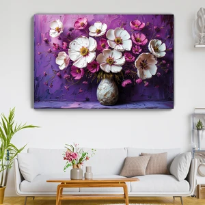 Mor Sukuneti Kanvas Duvar Tablosu - Ev Salon Oturma - Yatak Odası Mutfak Ofis Dekorasyonu