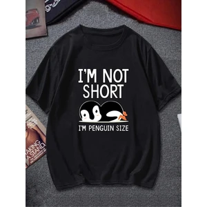 Penguın Baskılı Oversize Tshırt