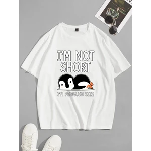 Penguın Baskılı Oversize Tshırt