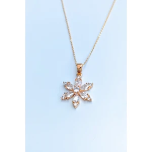 Trend Collection Zirkon Taşlı Lotus Çiçeği Model Zarif Kadın Kolyesi