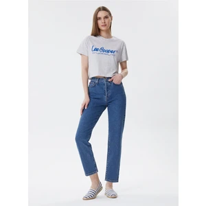 Lee Cooper Yüksek Bel Geniş Paça Straight Koyu Lacivert Kadın Denim Pantolon 242 Lcf 121001 Clara Posey Db Mıd