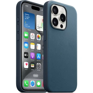 Farma İletişim Teknolojileri Apple iPhone 15 Pro Max Uyumlu Zore Magsafe Şarj Özellikli Mikro Fiber Optimal Kapak-Mavi