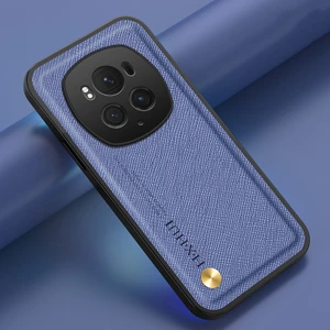 Honor Magic 6 Pro Araba Manyetik Emme Çapraz Desenli Pu Cep Telefonu Kılıfı (Yurt Dışından)