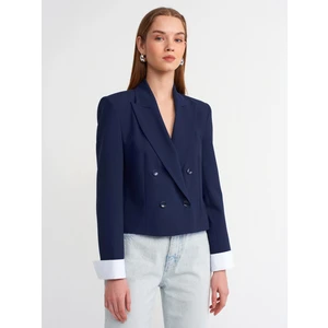 60735 Kontras Manşetli Blazer-Lacivert