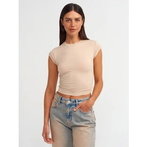 30899 Yanları Büzgü Detaylı Top-Açık Bej