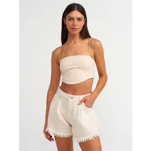 20858 Askılı Crop Top-Bej Melanj