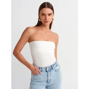 20659 Straplez Bluz-Ekru