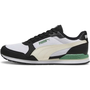 Erkek Puma White-Alpine Snow-Puma Black-Archive Green Puma St Runner V3 Mesh Beyaz-Siyah Erkek Günlük Spor Ayakkabı