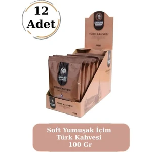 Sahure Hanım Premium Taze Öğütülmüş Bol Köpüklü Soft Yumuşak Içim Türk Kahvesi 100 gr (12 Adet)