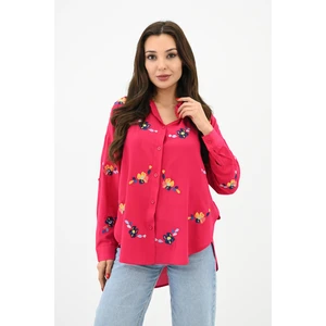 Kadın Nakış Işlemeli Oversize Gömlek 1735-24
