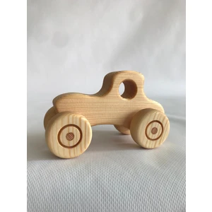 Ozzani Wood Ahşap Oyuncak Araba Masif Mentessori Bebek Çocuk