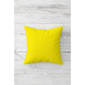 Düz Renkli Sarı Çift Tarafı Baskılı Gizli Fermuarlı Yastık Kılıfı Kırlent Koltuk Yastık Kılıfı