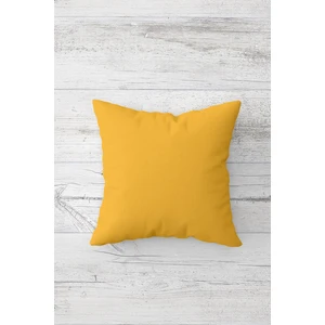 Düz Renk Hardal Sarısı Çift Tarafı Baskılı Gizli Fermuarlı Yastık Kılıfı Kırlent Yastık Kılıfı