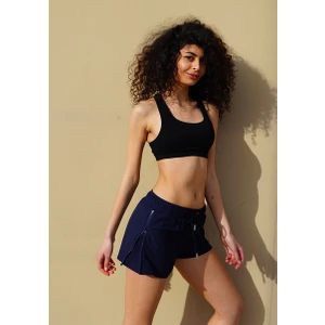 Miami Beach Kadın Lacivert Düz Renk Iki Yan Fermuarlı Mini Boy Mayo Deniz Şortu
