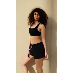 Miami Beach Kadın Siyah Düz Renk Iki Yan Fermuarlı Mini Boy Mayo Deniz Şortu