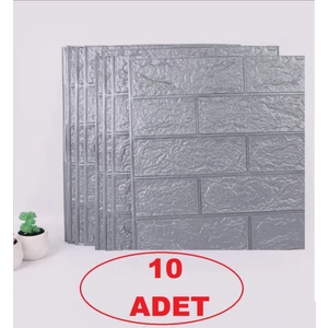 Renkli Duvarlar 10 Adet 35X38CM Gri Kendinden Yapışkanlı Duvar Kağıdı Esnek Köpük Panel 3D Tuğla Desen