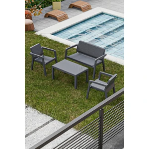 Çavdar Group Prestij 2+1+1 Sehpa Mindersiz 4 Lü Bahçe Balkon Teras Masa Takımı 4 Kişilik Oturma Grubu