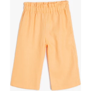 Bol Paça Pantolon Beli Lastikli Dokulu