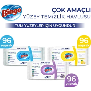 Pratik Yüzey Temizlik Havlusu Beyaz Sabun, Lavanta & Limon 96'lı (288 Yaprak)