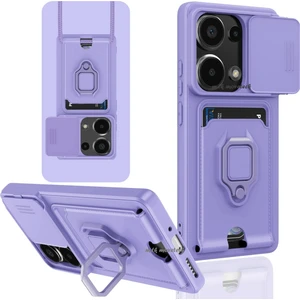 M.TK Moveteck Xiaomi Redmi Note 13 Pro 5g Uyumlu Kılıf Kamera Lens Sürgülü Korumalı Yüzüklü Kartvizit Bölmeli Ip Askılı Zuma Silikon
