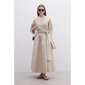 Volanlı Premıum Etek Camel