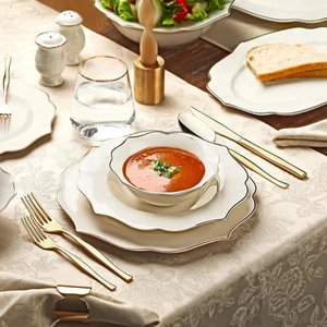 Lotus Gold 30 Parça Bone Porselen Yemek Takımı