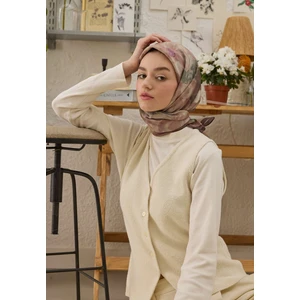 Fresh Scarfs Blaır Desen Pamuk Ipek Eşarp Gül Kurusu