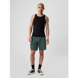 Erkek Yeşil 8" Keten Karışımlı Kargo Pantolon
