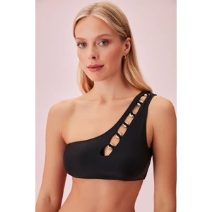 Tek Omuz Aksesuarlı Bralet Bikini Üst