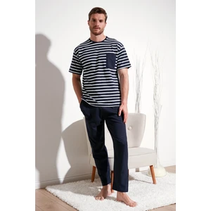 Pamuklu Regular Fit Kısa Kollu Pijama Takımı Erkek Pijama Takımı 6572010