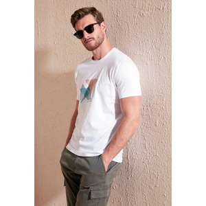 Pamuklu Slim Fit Bisiklet Yaka T Shirt Erkek T Shirt 646R8290