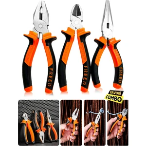 Çok Fonksiyonlu Proseri Pense Kargaburun Yankeski Amatör ve Profesyoneller Için Combo Set(3 Adet)